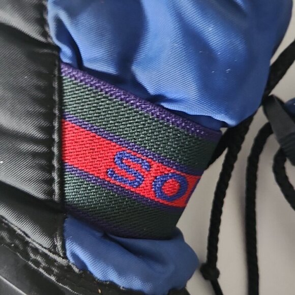 SOREL| Blue Black Chariot Snow Winter Insulated Nylon Boots Size 6 Retro - Picture 2 of 6